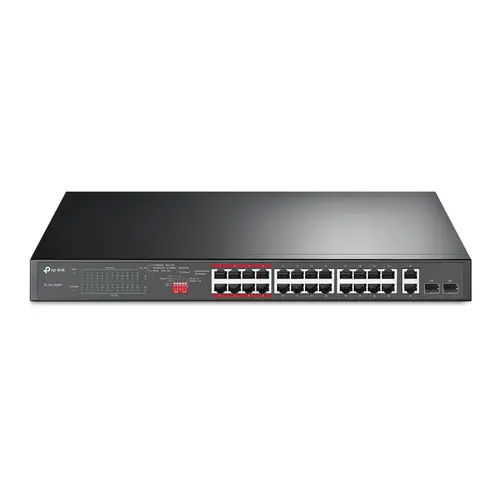 TL-SL1226P No administrado Gigabit Ethernet (10/100/1000) Energía sobre Ethernet (PoE) 1U Gris - Imagen 1