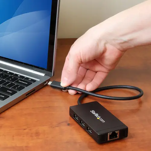 Concentrador USB 3.0 de 3 Puertos con USB-C y Ethernet Gigabit - 5Gbps - Con Adaptador de Alimentación - Imagen 6