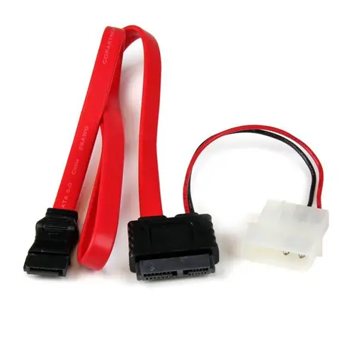 Adaptador Cable SATA Slimline Línea Delgada 13 Pines a Molex Macho LP4 y SATA - Imagen 1