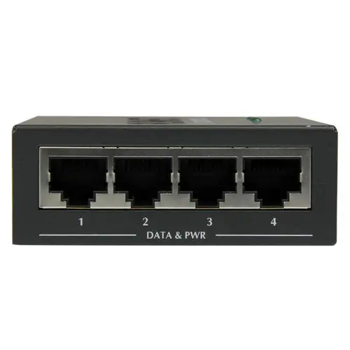Inyector de Alimentación PoE Power over Ethernet Midspan 4 Puertos Gigabit RJ45 de Pared - 802.3 at af - Imagen 3