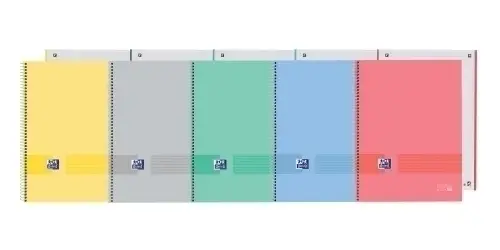 BLOC OXF. EU.BOOK 1 A4 80h HZ.SURTIDO - Pack de 5 unidades