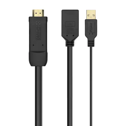 Conversor Activo HDMI 2.0 + USB Alim. a DISPLAYPORT V1.2, HDMI/M-USB/M-DP/H, Negro, 10CM - Imagen 1