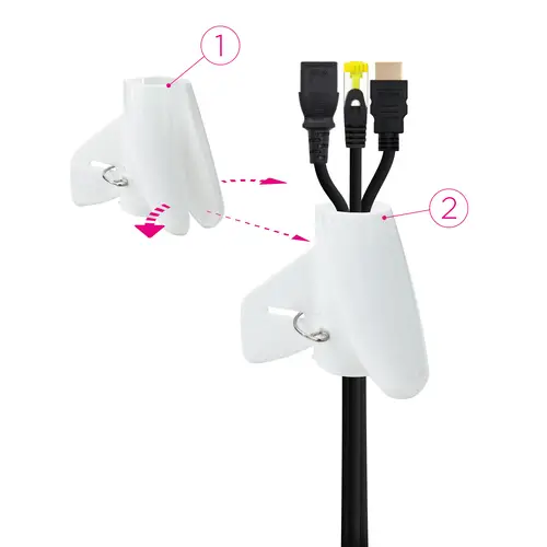 Organizador de Cables Flexible 25 mm, Blanco, 1 m - Imagen 2