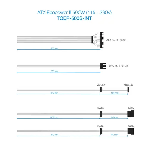 TQEP-500S-INT unidad de fuente de alimentación 500 W 24-pin ATX ATX Plata - Imagen 6