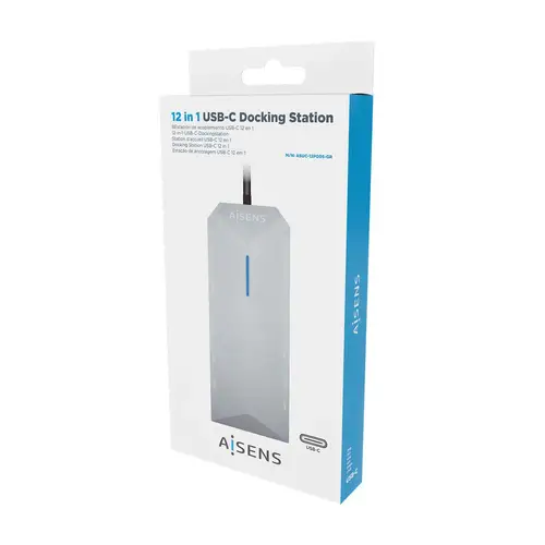 USB-C Dock 12 En 1, USB-C A 2xHDMI, 1xRJ45, 3xUSB-A, 2xUSB-C, 1xUSB-C PD, 1xAudio, 1xSD, 1xMicro SD, Gris, 30cm - Imagen 6
