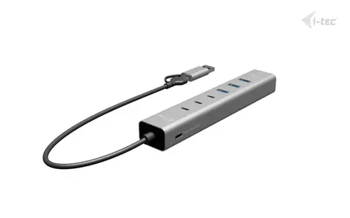 USB-C/USB-A Metal HUB 6 port (3x USB-C, 3x USB-A), LAN, Power Delivery 85W - Imagen 3