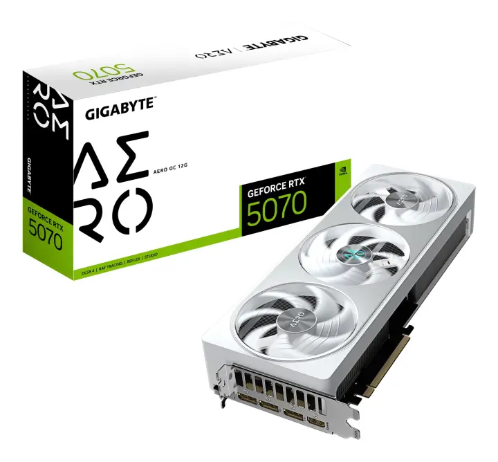 GeForce RTX 5070 AERO OC 12G Tarjeta Gráfica - 12GB GDDR7, 192 bits, PCI-E 5.0, 2625 MHz Core Clock, 3 x DP 2.1a, 1 x HDMI 2.1b, NVIDIA DLSS 4, GV-N5070AERO OC-12GD