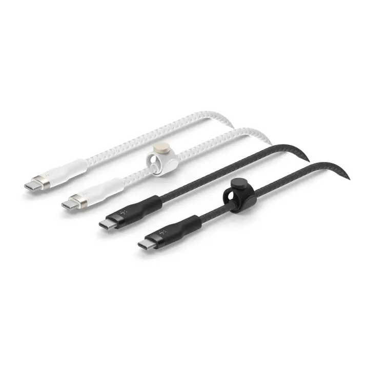 BoostCharge Pro Flex cable USB USB 2.0 1 m USB C Negro, Blanco