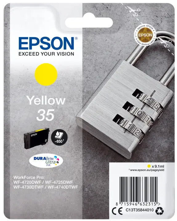 Padlock Singlepack Yellow 35 DURABrite Ultra Ink