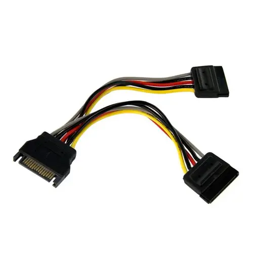 Cable Adaptador Bifurcador Divisor Splitter de Alimentación SATA de 0,15m - 2x Hembra - Imagen 1