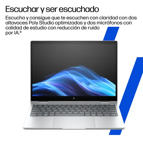 EliteBook 8 Flip G1i 13 inch Notebook AI PC Wolf Pro Security Edition Copilot+ PC Intel Core Ultra 7 255U Híbrido (2-en-1) 33,8 cm (13.3") Pantalla táctil WUXGA 32 GB LPDDR5x-SDRAM 1 TB SSD Wi-Fi 7 (802.11be) Windows 11 Pro Plata - Imagen 3