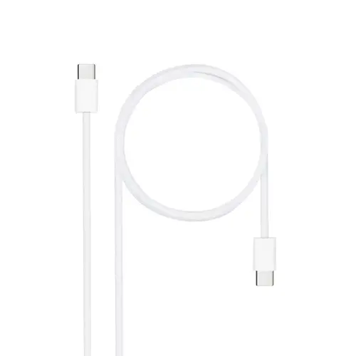 Cable USB-C 2.0 60W 3A, USB-C/M-USB-C/M, Blanco, 2 m - Imagen 1