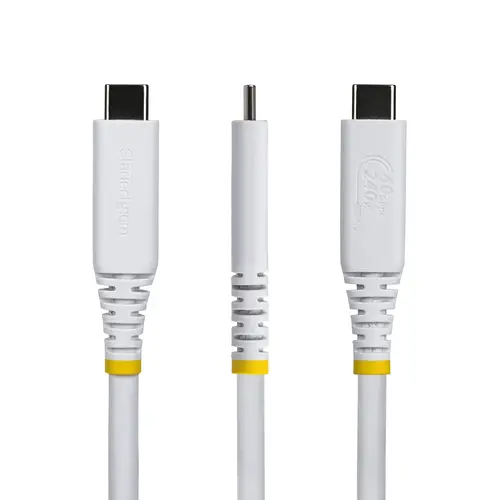 Cable USB4 de 1m USB-C - Cable USB Tipo C - Cable DP 2.1 - DP40 - Certificado USB-IF - Compatible con Thunderbolt 4 40Gbps - 8K60Hz/4K240Hz - PD de 240W - Recubrimiento de TPE - Blanco - Imagen 2