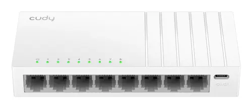8-Port Gigabit Switch with USB-C Power Input, GS108U 2.0 No administrado Gigabit Ethernet (10/100/1000) Blanco - Imagen 1