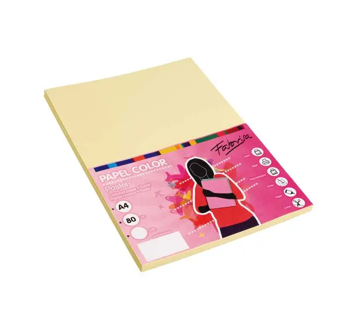 PAQ. 100H PAPEL FABRISA 80GR A4 AMARILLO