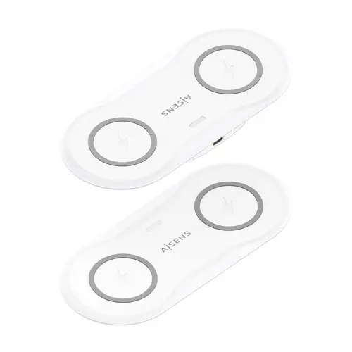 AISENS Cargador Inalambrico USB C 15W 2 en 1 Para Movil Auriculares  Blanco - Imagen 4