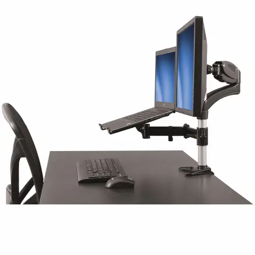 Brazo para un Monitor - Base para Ordenador Portátil con Ajuste de Altura de un Toque - Imagen 6