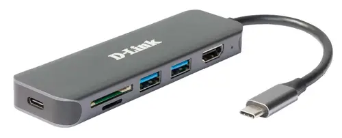 DUB-2327 base para portátil y replicador de puertos Alámbrico USB Tipo C Gris - Imagen 1