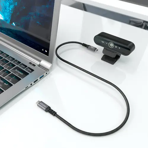 Cable USB4 Gen3x2 Aluminio 40Gbps 8K@60Hz 5A 48V 240W E-Mark, Tipo USB-C/M-USB-C/M, Negro, 1.0m - Imagen 4