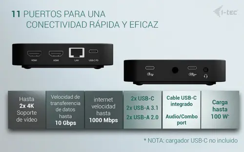 USB-C Dual HDMI Docking Station with Power Delivery 100 W - Imagen 10