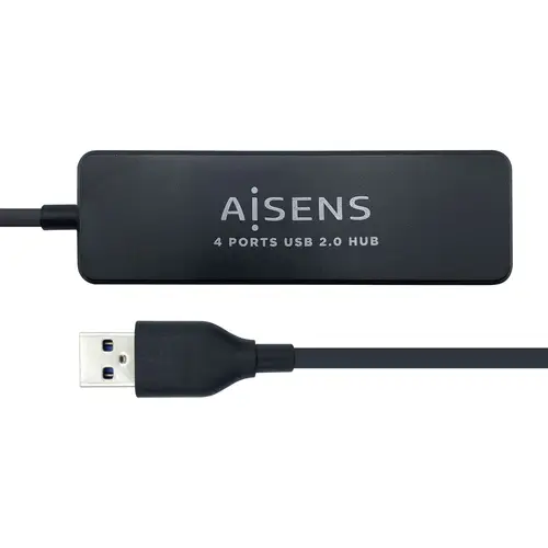 Hub USB 2.0, Tipo A/M - 4 x Tipo A/H, Negro, 30 cm - Imagen 1