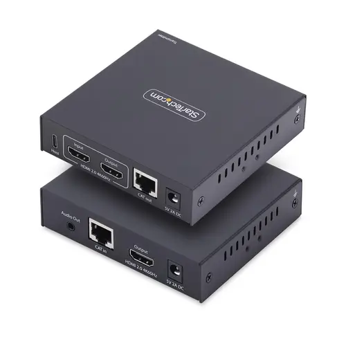 Extensor KVM HDMI 4K 60Hz por Redes Ethernet IP - Alargador KVM HDMI y USB por Ethernet - Sin Controladores - Juego Transmisor/Receptor - AVoIP - Incluye Elementos de Montaje - Imagen 2