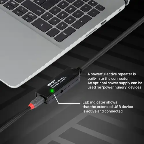 43376 cable USB USB 3.2 Gen 1 (3.1 Gen 1) 10 m USB A USB C Negro - Imagen 7