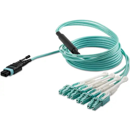 Cable de 1m de Fibra Óptica Dúplex Multimodo MTP(F)/PC a 4x LC/PC Multiconector OM3 - OFNP - Tipo A 8F - 50/125µm LOMMF - Redes de 40G - Baja Pérdida de Inserción -MPO - Imagen 4