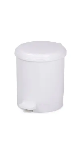 PAPELERA PL. CEP BLANCA C/TAPA PEDAL 6