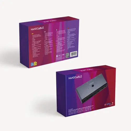 Switch Conmutador KVM 2x USB-C a 3xUSB-A+2xPD+HDMI+DP+Audio - Imagen 6