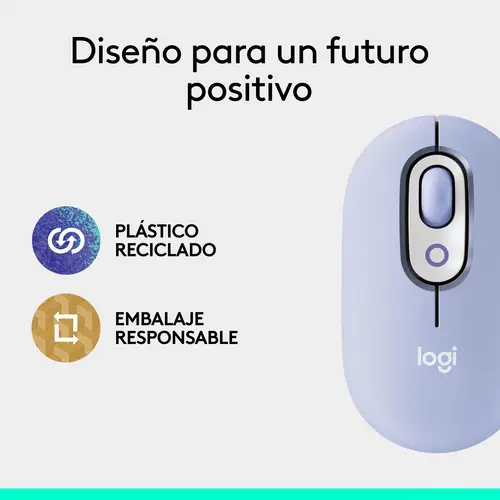 POP Mouse, ratón inalámbrico Bluetooth compacto y portátil con botones programables y clics discretos, tecnología Easy-Switch para alternar hasta 3 dispositivos, portátil, tablet, PC: Lila - Imagen 11
