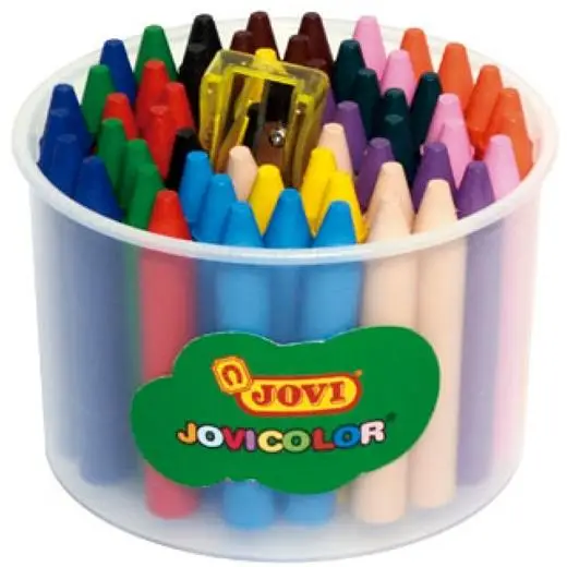 JOVI CERAS JOVICOLOR + 1 SACAPUNTAS COLORES SURTIDOS -BOTE DE 60-