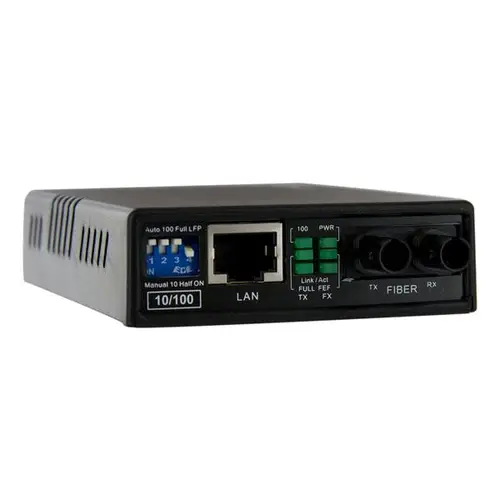 Conversor de Medios Ethernet 10/100 RJ45 a Fibra Óptica Multimodo ST - 2Km - Imagen 4