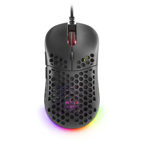 MM55 Negro, Ratón Gaming RGB Chroma, Ultra-ligero 55g, 12800 DPI, Switches Mecánicos Programables HUANO - Imagen 1