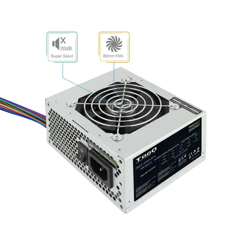 Fonte Ecopower II unidad de fuente de alimentación 500 W 20+4 pin ATX SFX Plata - Imagen 7