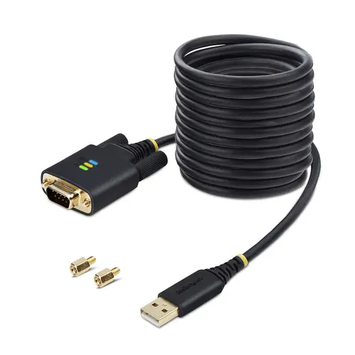 Cable Adaptador USB a Serie de 3m - Retención COM - FTDI - USB a DB9 RS232 Serial - Tornillos Intercambiables - Protección ESD - Windows/macOS/Linux - Imagen 9