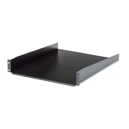 Estante Bandeja 2U 22in (558,8mm) de Profundidad Fija para Armario Rack Universal de Servidores - de Acero de Servicio Pesado - con Capacidad de 23kg - Negro - Imagen 1