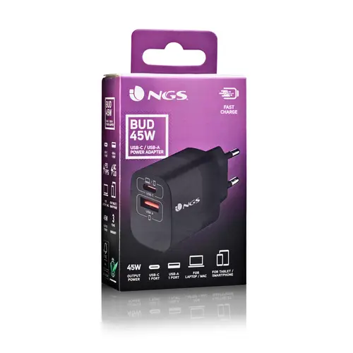 BUD 45W Universal Negro Corriente alterna Carga rápida Interior - Imagen 5