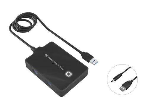HUBBIES11B base para portátil y replicador de puertos USB 3.2 Gen 1 (3.1 Gen 1) Type-A Negro - Imagen 1