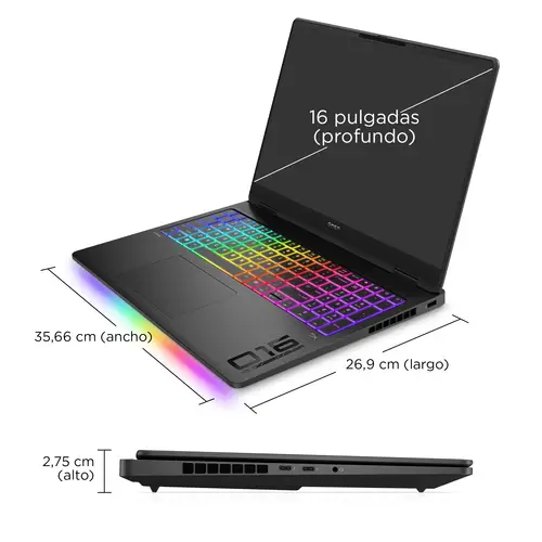 OMEN MAX Gaming Laptop 16-ah0039ns Intel Core Ultra 9 275HX Portátil 40,6 cm (16") WQXGA 32 GB DDR5-SDRAM NVIDIA GeForce RTX 5070 Ti Wi-Fi 7 (802.11be) FreeDOS AI PC Negro - Imagen 5