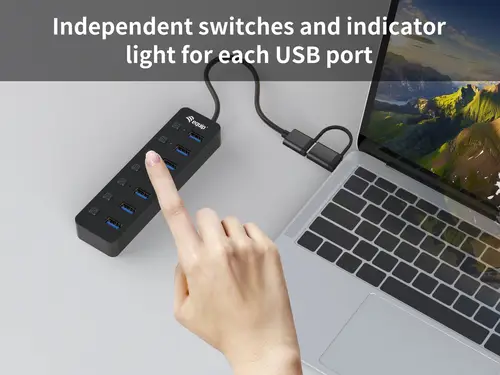 128965 hub de interfaz USB 3.2 Gen 1 (3.1 Gen 1) Type-A 5000 Mbit/s Negro - Imagen 5