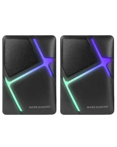 MS-H, Altavoces Gaming RGB Flow, Drivers Invertidos y Sonido 3D-Surround 10W, Altavoces Compactos con Caja de Control de Volumen, Conexión Universal Jack 3.5mm, Negro - Imagen 1