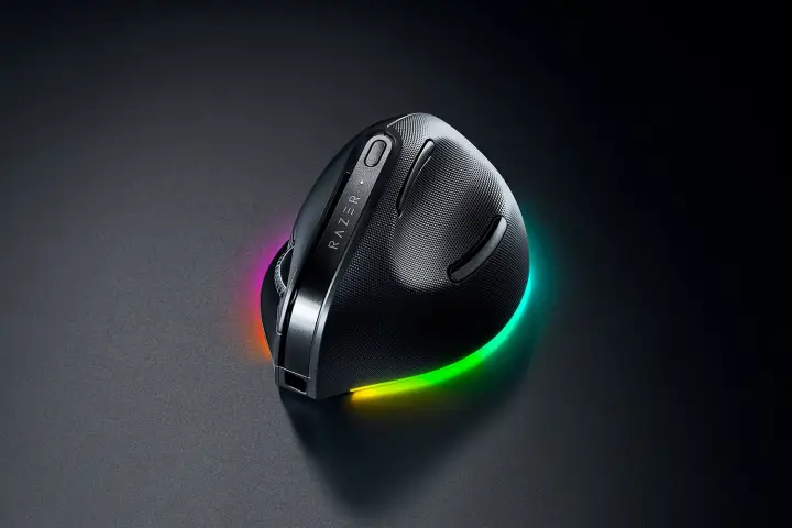 Pro Click V2 Vertical ratón Universal mano derecha RF Wireless + Bluetooth + USB Type-C Óptico 30000 DPI