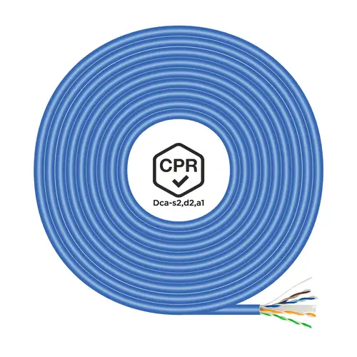 Cable de Red RJ45 LSZH CPR Dca CAT.6 UTP AWG24, Azul, 100 m - Imagen 1