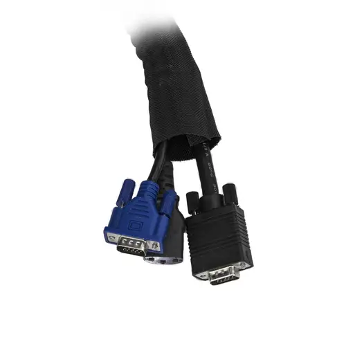 Manga de Gestión de Cables de 2m - Envoltura de Cable Flexible en Espiral - Maga Expandible 1,0-1,5" de Diámetro - Organizador/Protector/Corrector de Poliéster - Organizador de Cables Recortable Negro - Imagen 4
