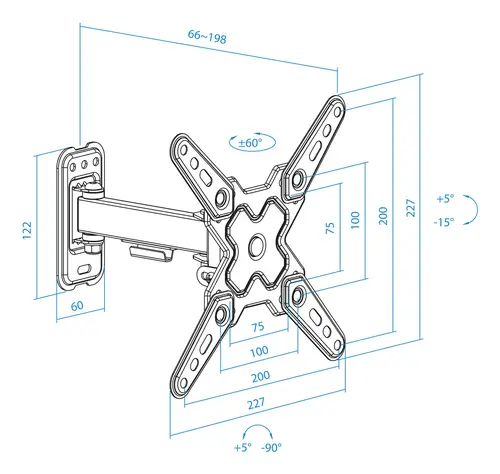Soporte de Pared para Pantallas 13"-43", Negro - Imagen 4