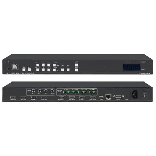 KRAMER 4X4 4K HDR HDMI 2.0 HDCP 2.2 MATRIX SWITCHER WITH AUDIO DE..