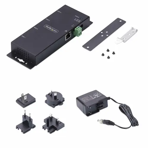 Adaptador Serie a Ethernet - Conversor RJ45 LAN IP a DB9 RS232 - Servidor de Dispositivos Serie de 4 Puertos - Carcasa de Metal - Dispositivos Serie Remotos - Pared o Carril DIN - TAA - Imagen 8