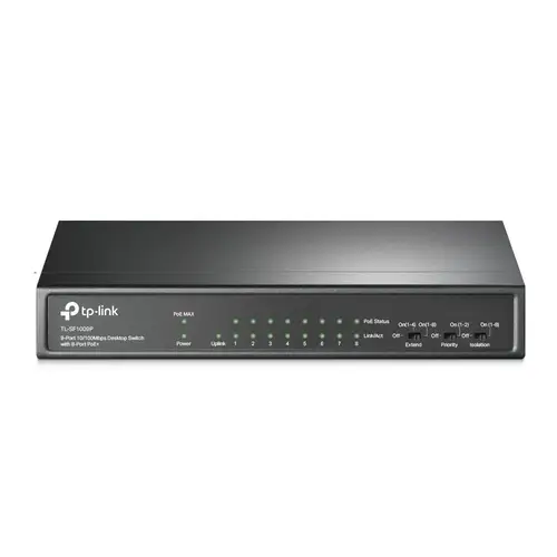 TL-SF1009P switch No administrado Fast Ethernet (10/100) Energía sobre Ethernet (PoE) Negro - Imagen 1