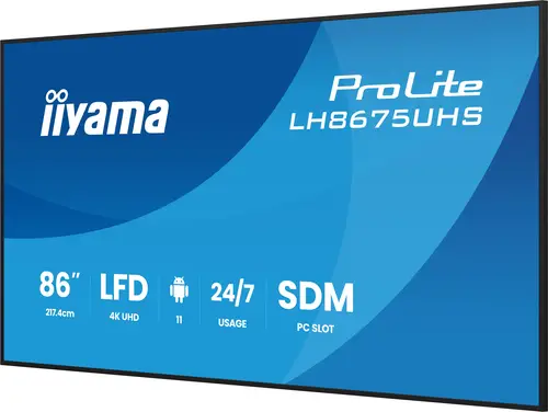 LH8675UHS-B2AG pantalla de señalización Pantalla plana para señalización digital 2,17 m (85.6") LCD Wifi 500 cd / m² 4K Ultra HD Negro Procesador incorporado Android 11 24/7 - Imagen 7